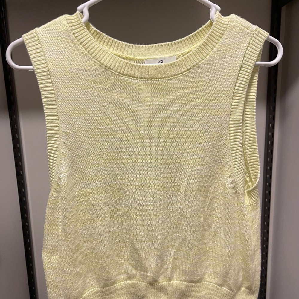 BP Women's Neon Yellow Sweater Vest - size M